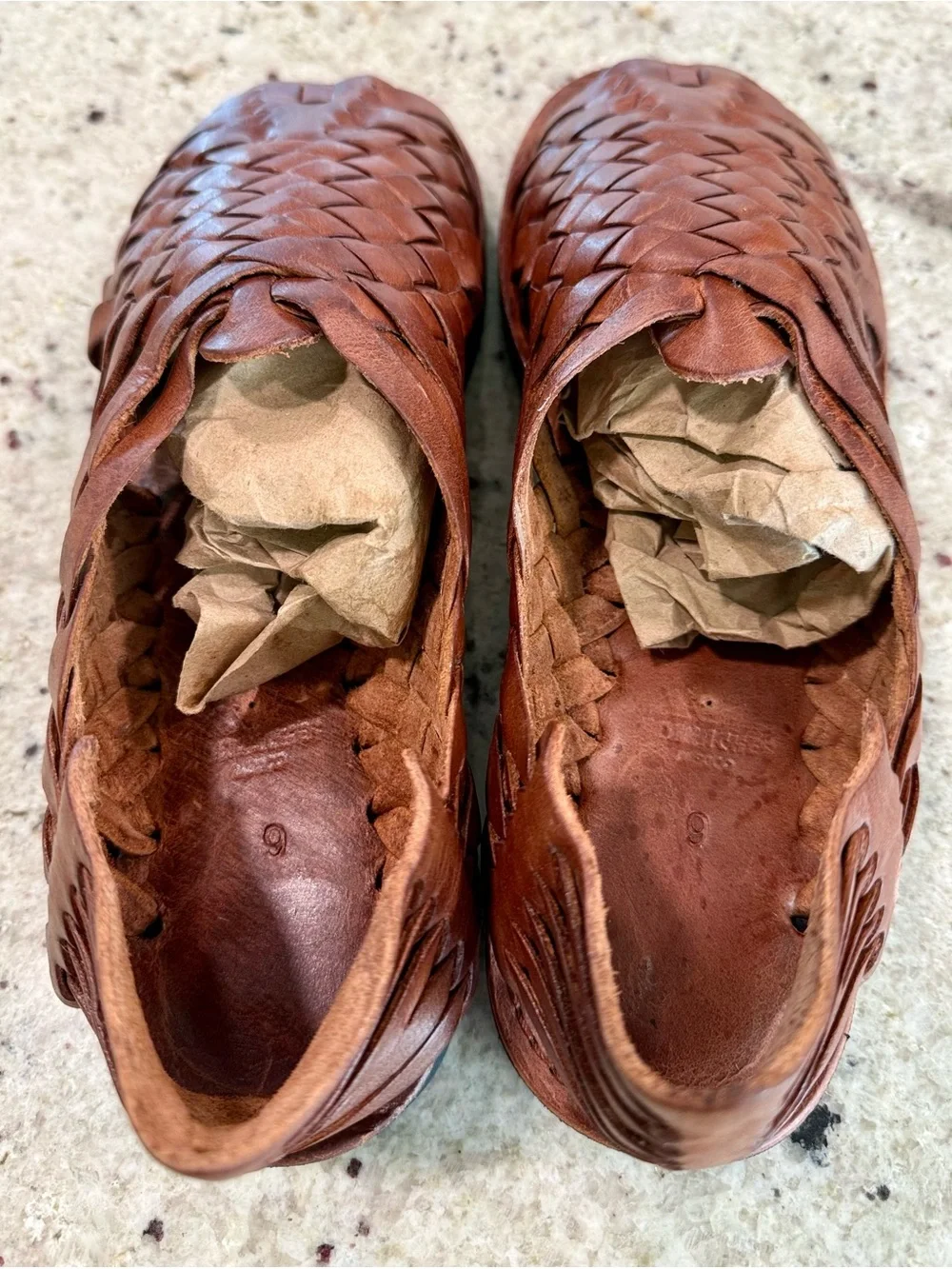 Brand X Huaraches Men's Woven Leather Sandals - Brown